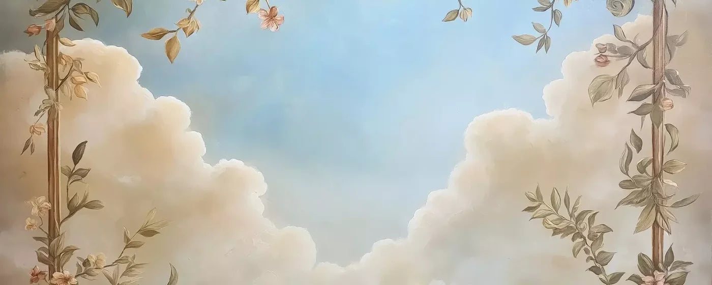 Painted Floral Sky 20’X8’ Ultracloth (240 X 96 Inch) Backdrop