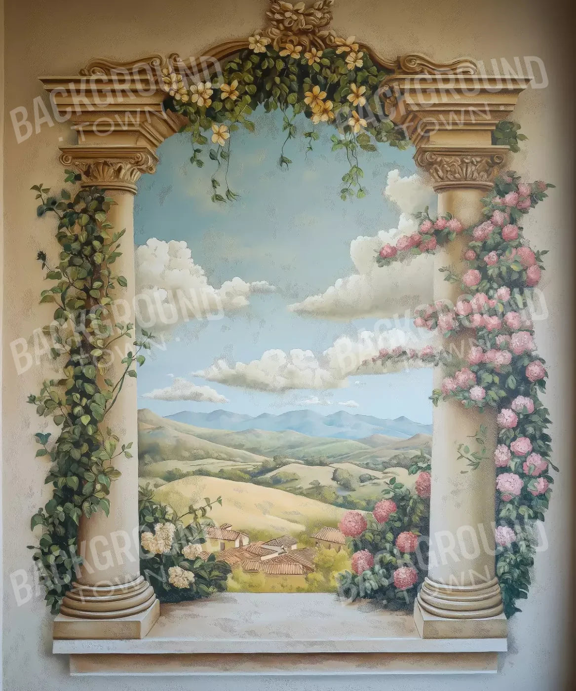 Brown Green Pink Blue White Backdrop for Photography