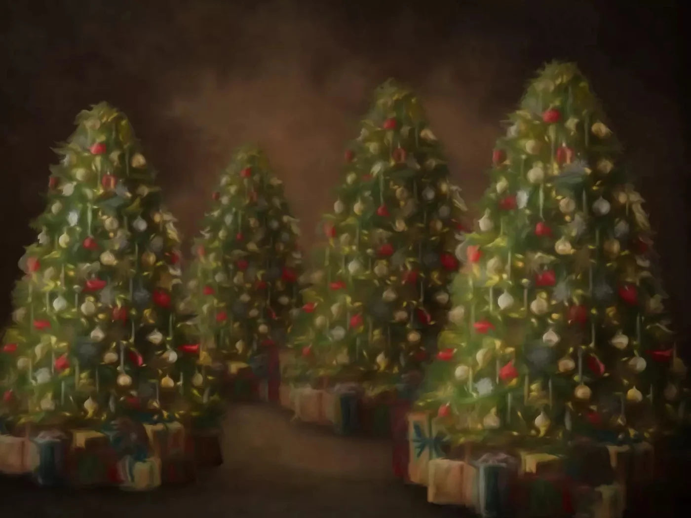 Painted Trees 10X8 Fleece ( 120 X 96 Inch ) Backdrop
