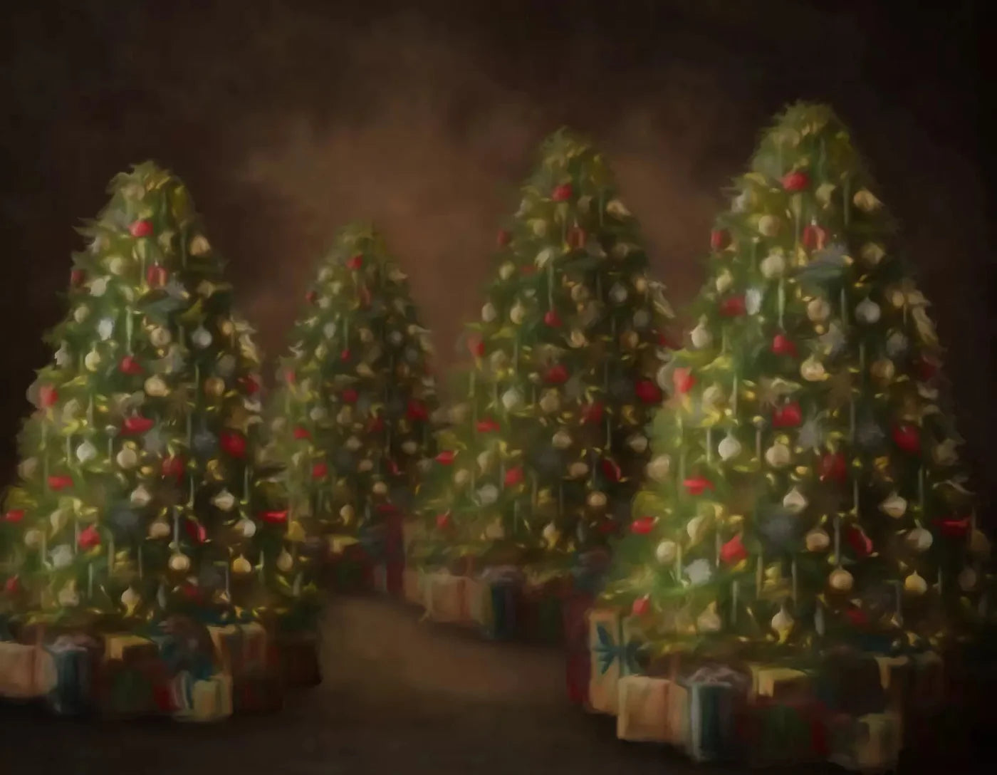 Painted Trees 8X6 Fleece ( 96 X 72 Inch ) Backdrop