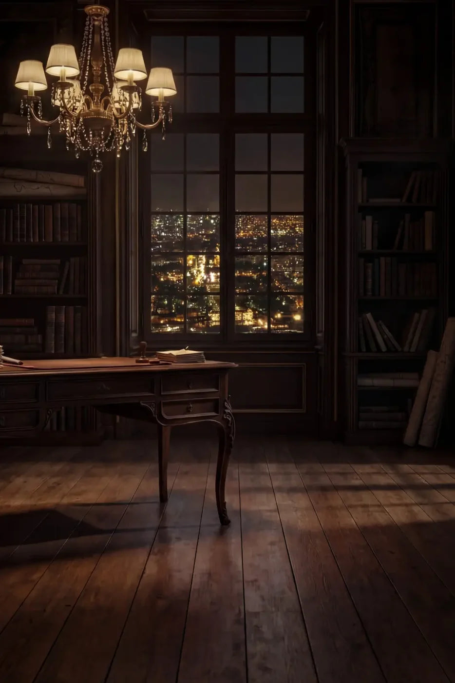 Paris Office At Night Backdrop