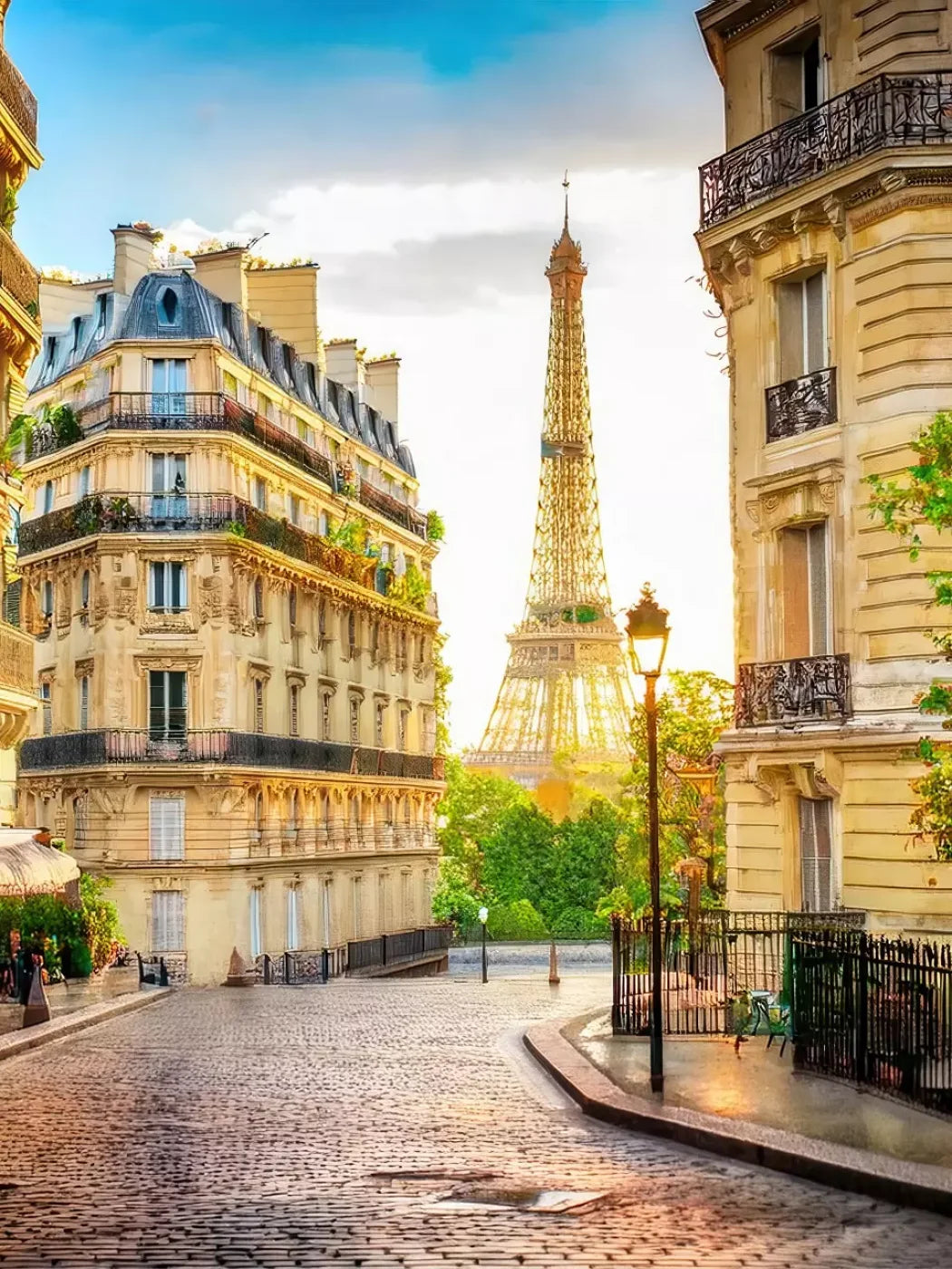 Paris Street Corner 6’x8’ Fleece (72 x 96 inch) Backdrop