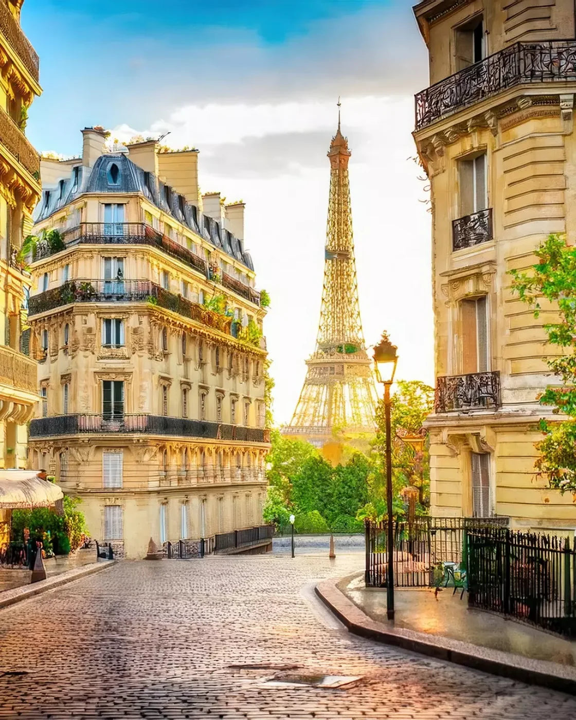 Paris Street Corner 8’x10’ Fleece (96 x 120 inch) Backdrop