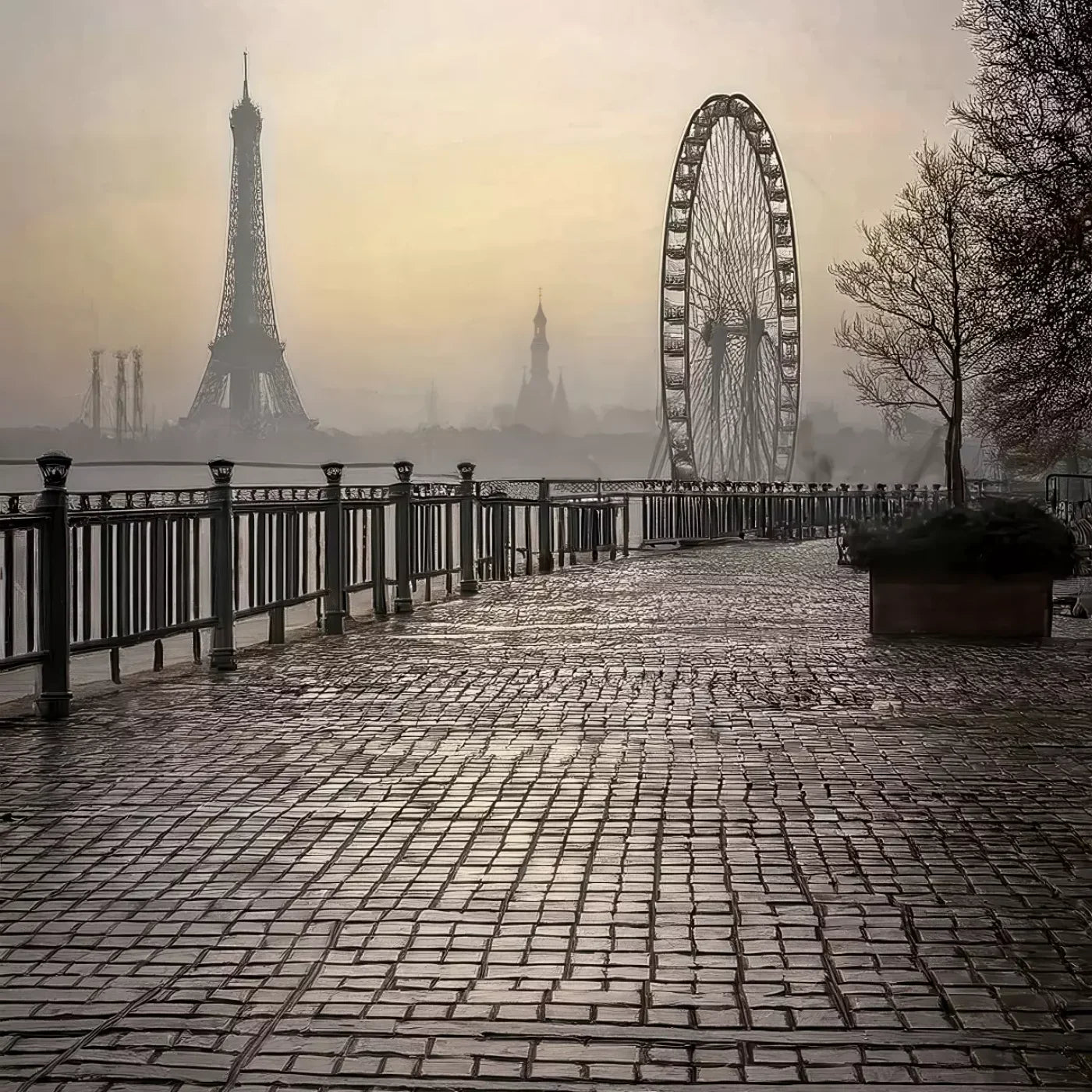 Evening View in Paris 10’x10’ UltraCloth (120 x 120 inch) Backdrop