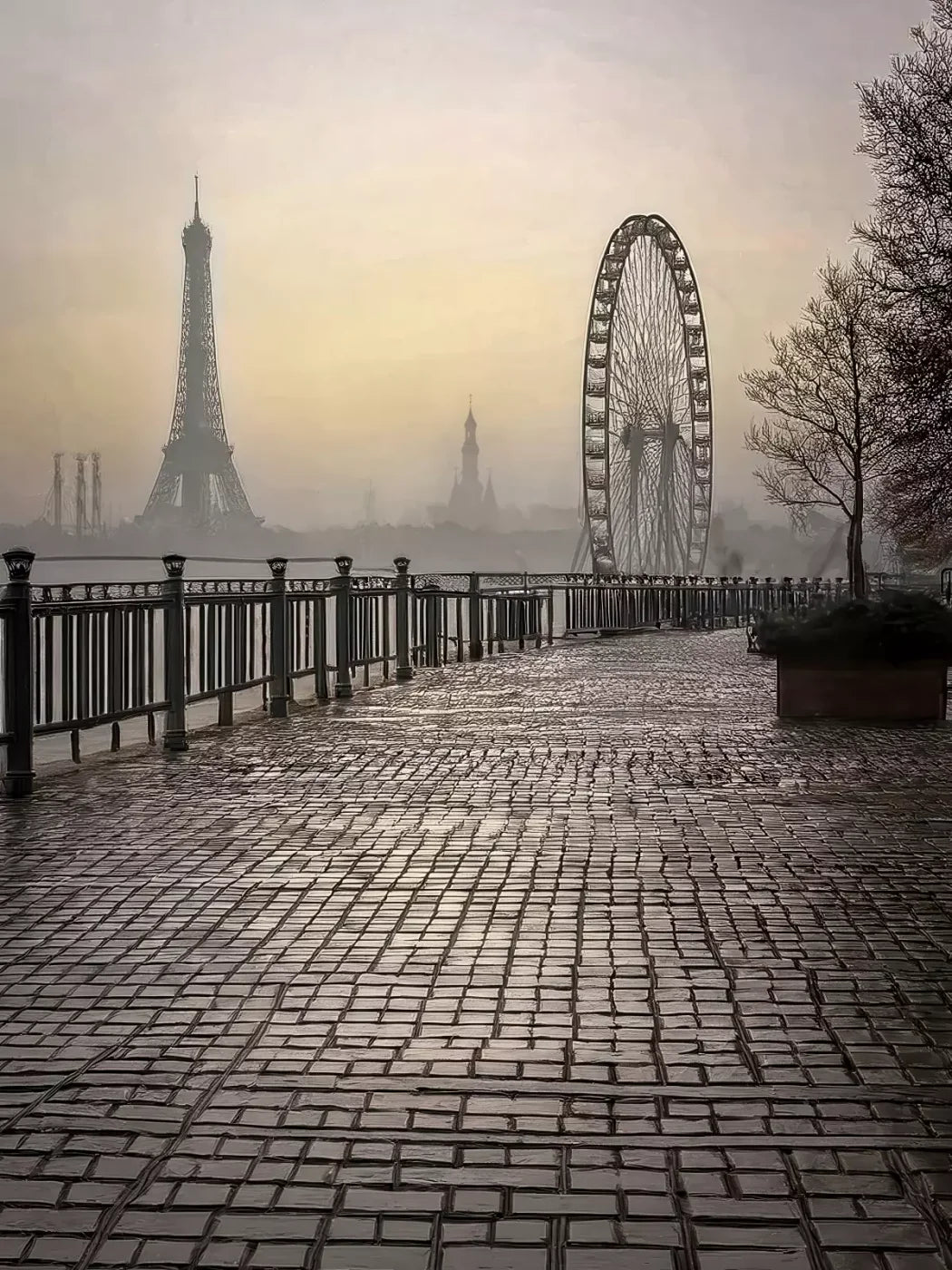 Evening View in Paris 6’x8’ Fleece (72 x 96 inch) Backdrop