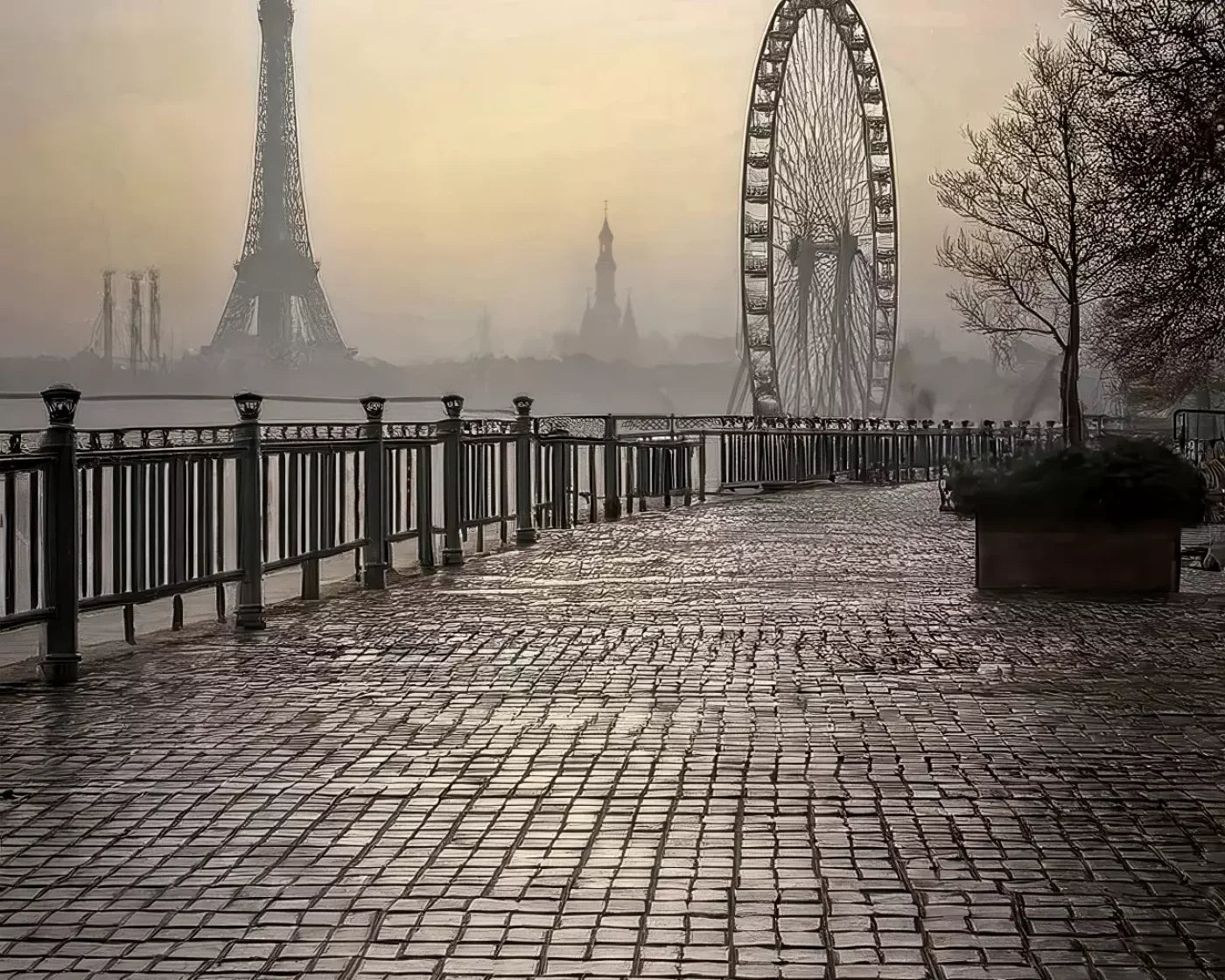 Evening View in Paris 10’x8’ Fleece (120 x 96 inch) Backdrop