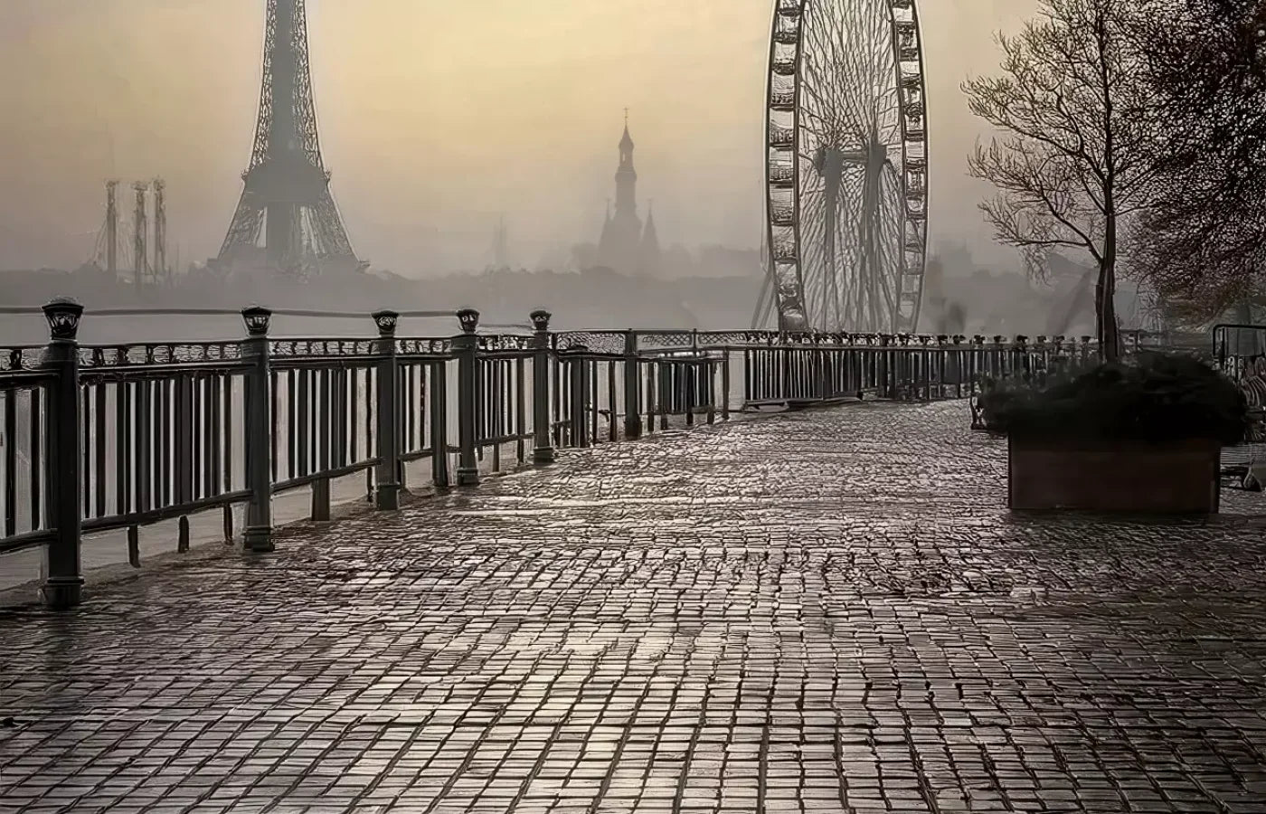 Evening View in Paris 14’x9’ UltraCloth (168 x 108 inch) Backdrop