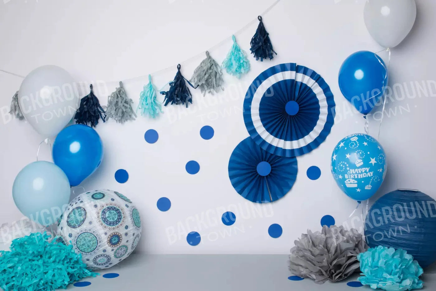 Party Blues 8X5 Ultracloth ( 96 X 60 Inch ) Backdrop