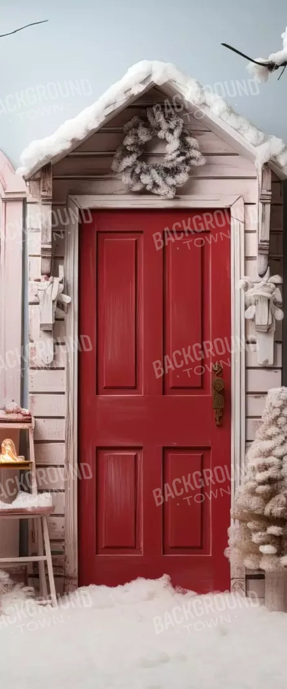 Pastel Christmas Door I 5’X12’ Ultracloth For Westcott X-Drop (60 X 144 Inch) Backdrop