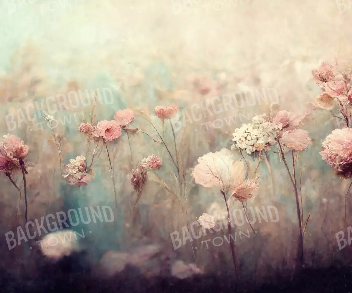 Beige Floral Backdrop for Photography