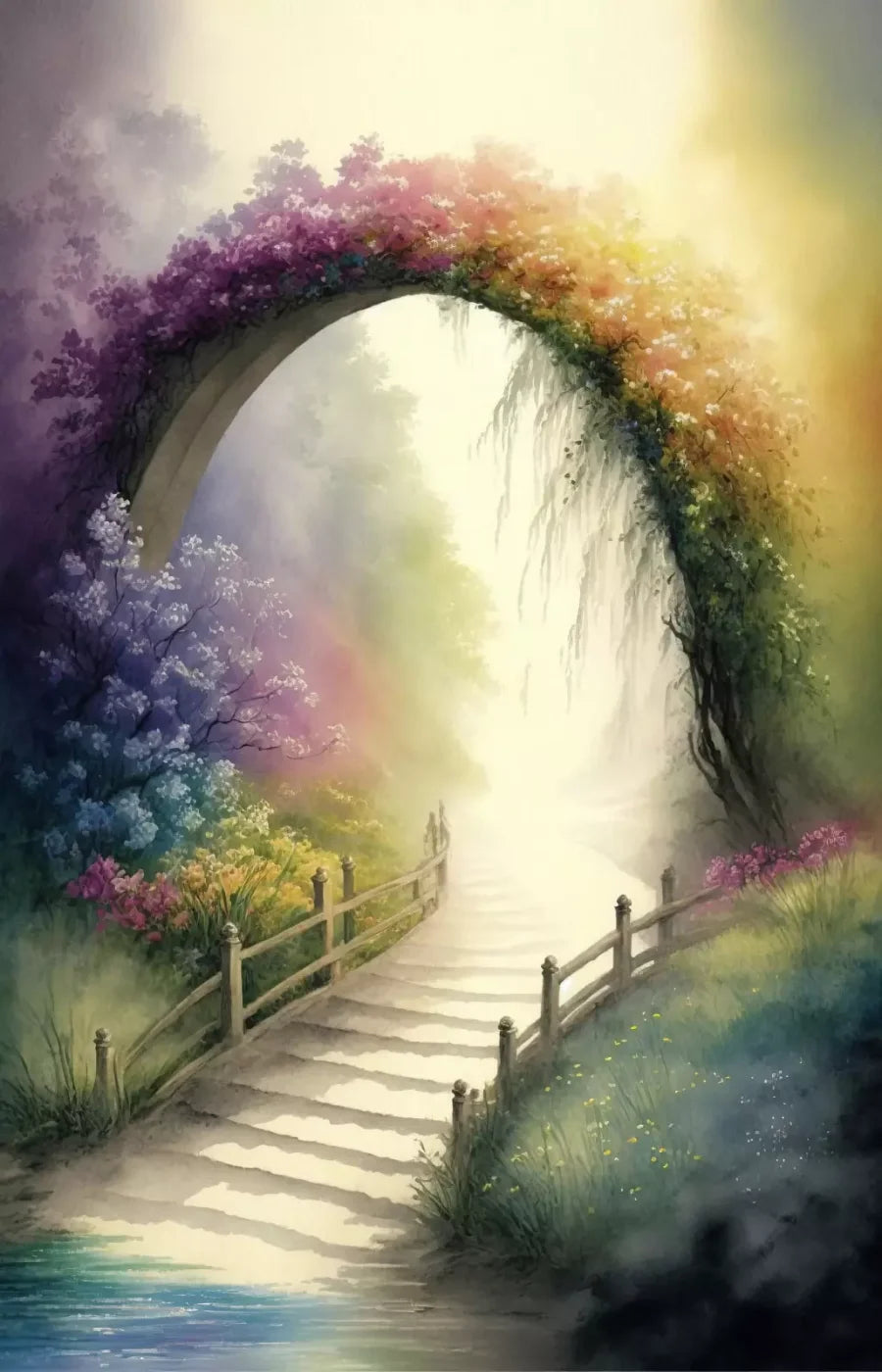 Pastel Floral Arch 8’X12’ Ultracloth (96 X 144 Inch) Backdrop