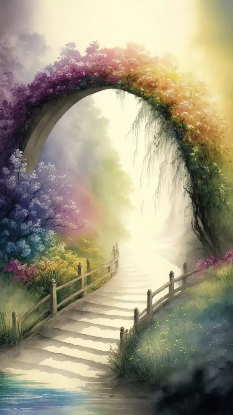 Pastel Floral Arch 8’X14’ Ultracloth (96 X 168 Inch) Backdrop