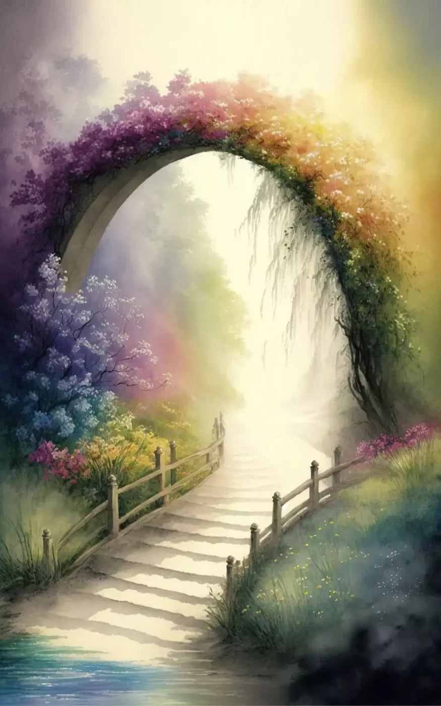 Pastel Floral Arch 9’X14’ Ultracloth (108 X 168 Inch) Backdrop