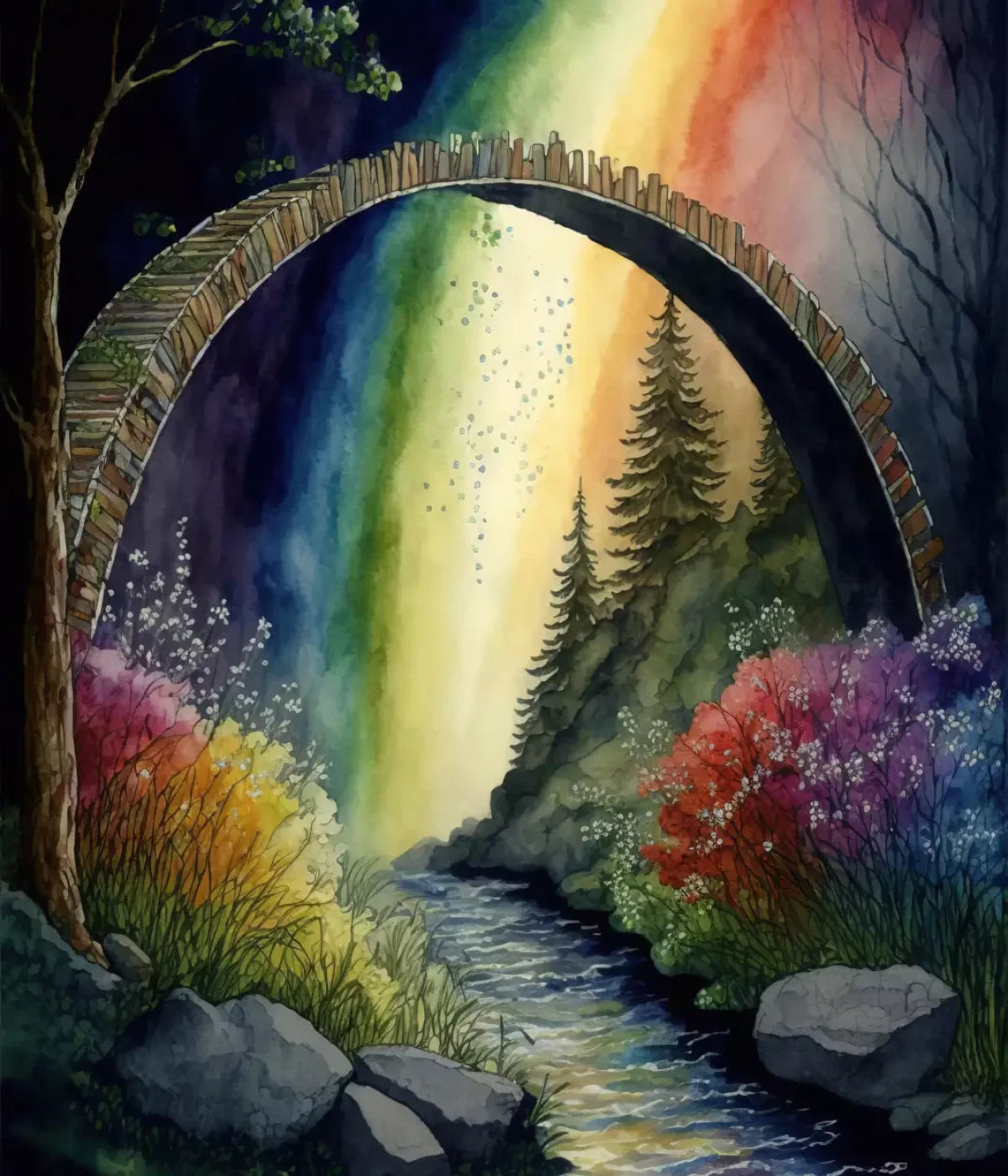 Pastel Floral Arch Dark 10’X12’ Ultracloth (120 X 144 Inch) Backdrop