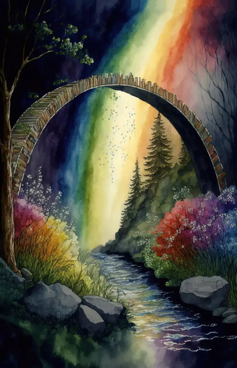 Pastel Floral Arch Dark 8’X12’ Ultracloth (96 X 144 Inch) Backdrop