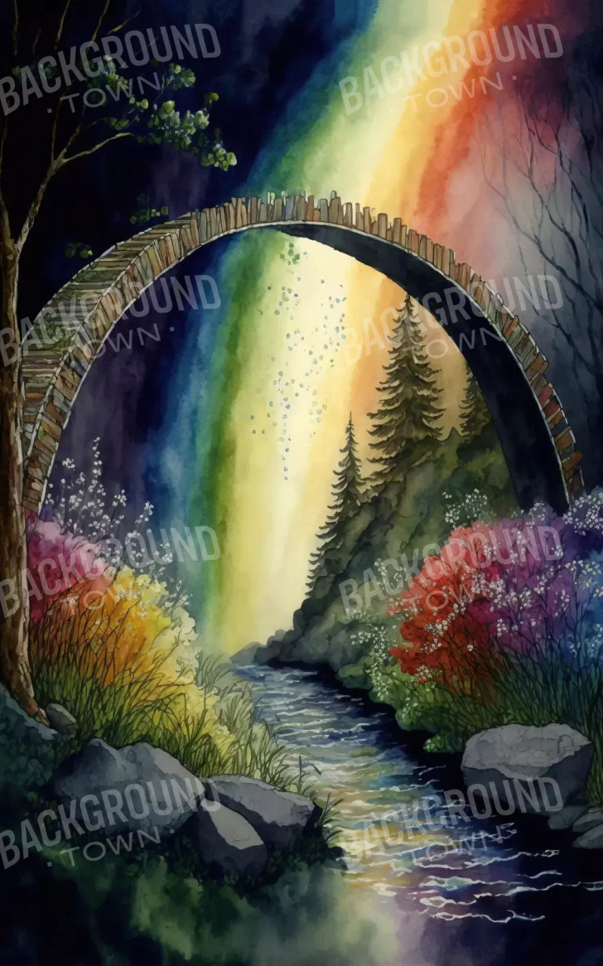 Pastel Floral Arch Dark 9’X14’ Ultracloth (108 X 168 Inch) Backdrop