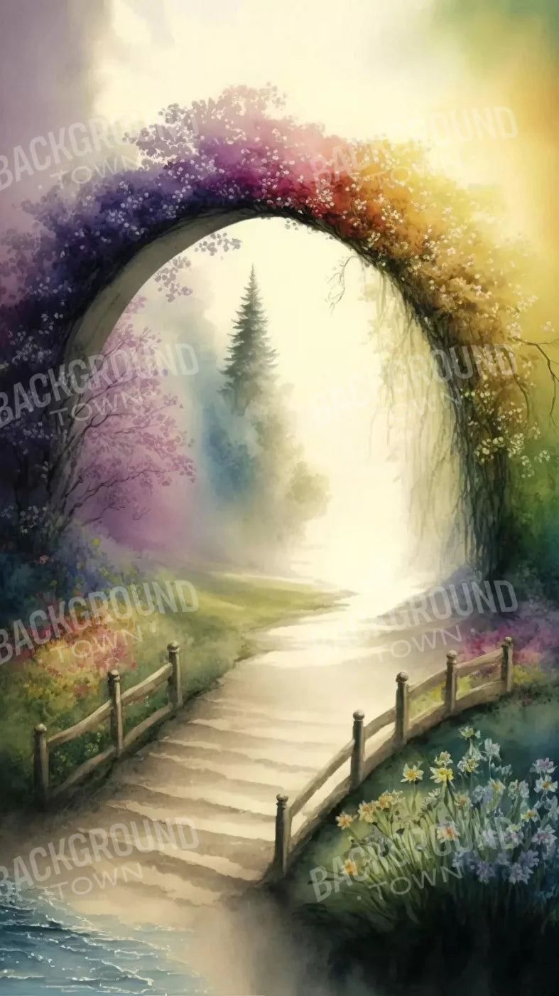 Pastel Floral Arch L 8X14 Ultracloth ( 96 X 168 Inch ) Backdrop