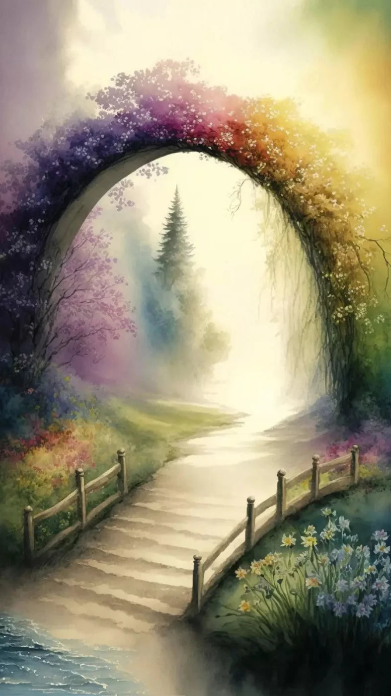 Pastel Floral Arch L 8X14 Ultracloth ( 96 X 168 Inch ) Backdrop