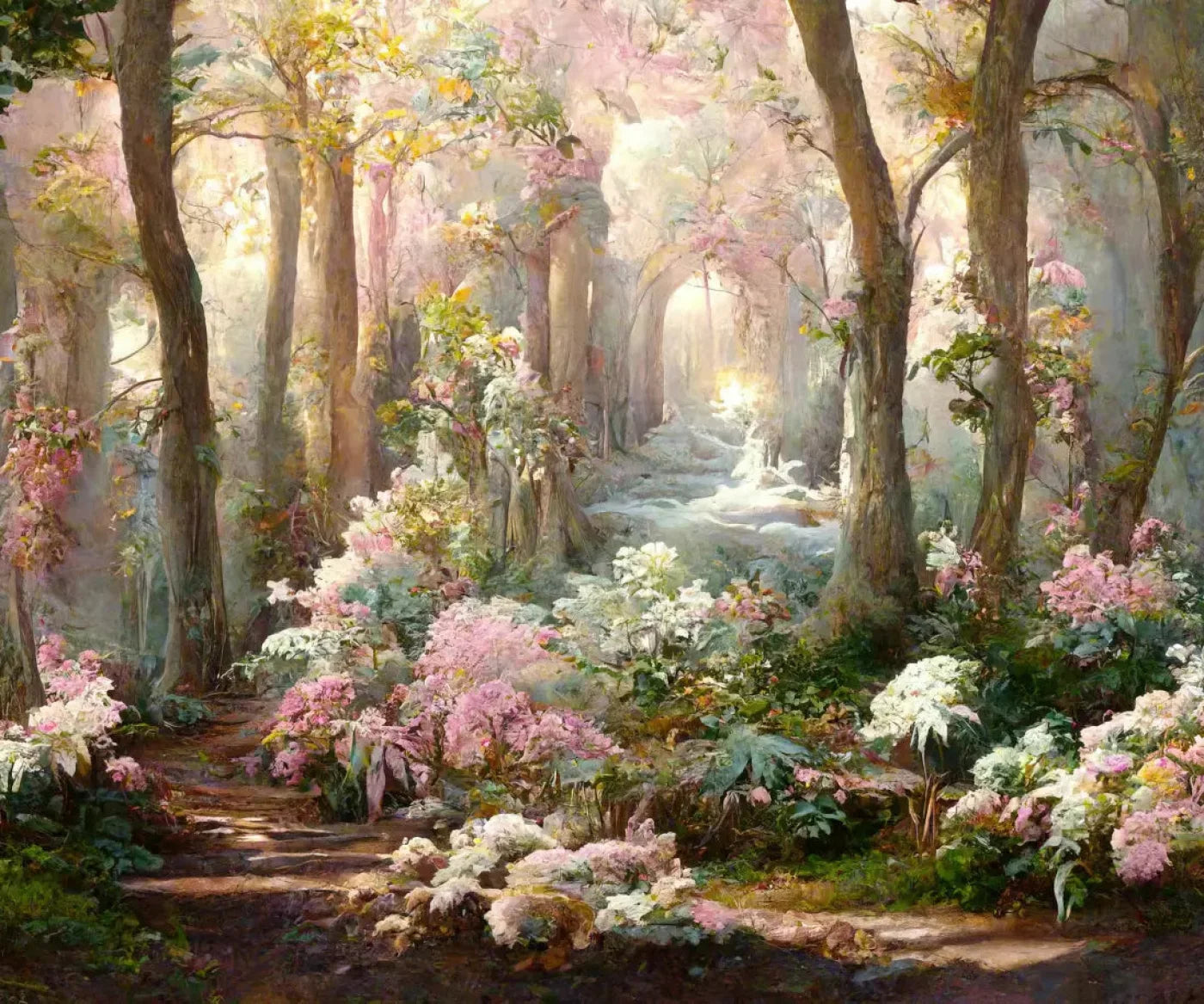 Pastel Forest 5X42 Fleece ( 60 X 50 Inch ) Backdrop