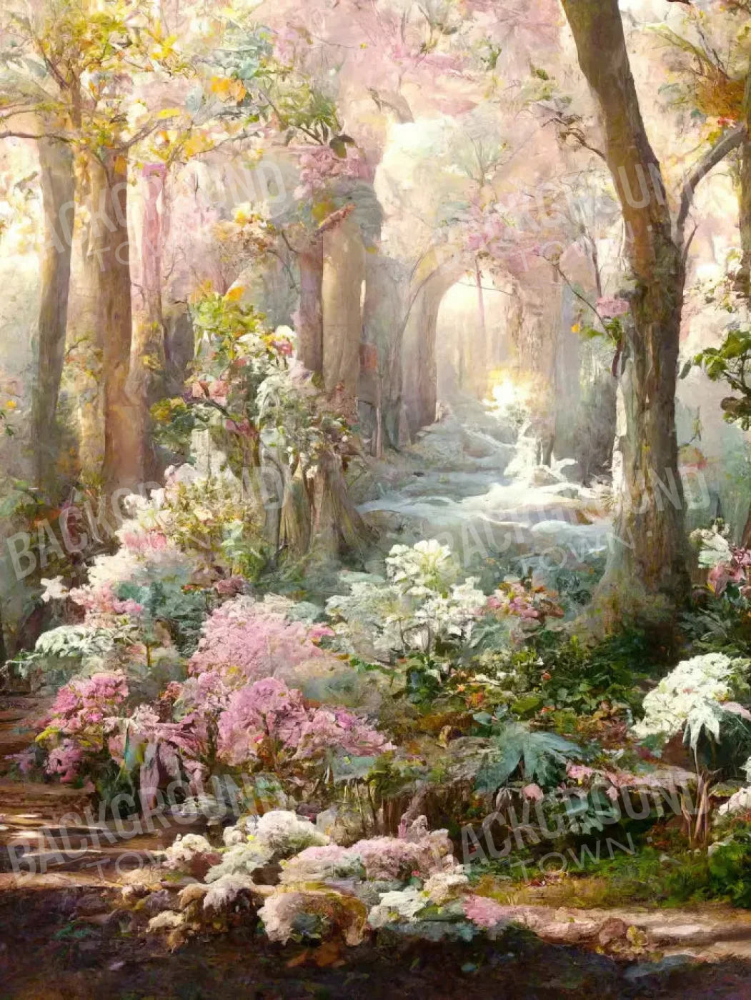 Pastel Forest 5X68 Fleece ( 60 X 80 Inch ) Backdrop