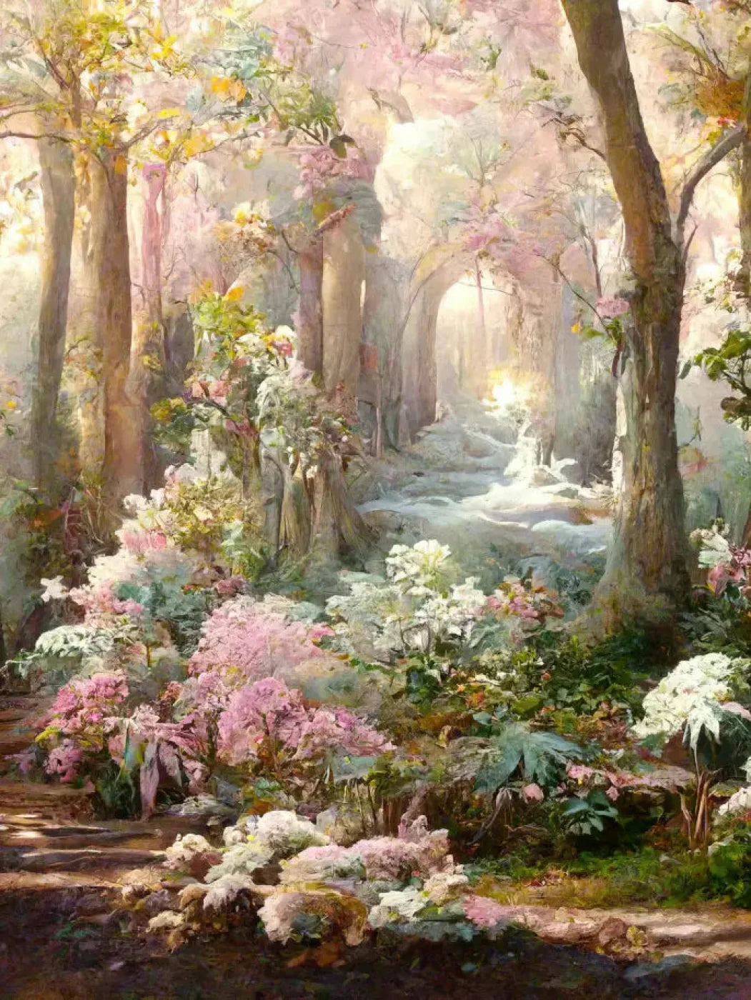 Pastel Forest 5X68 Fleece ( 60 X 80 Inch ) Backdrop