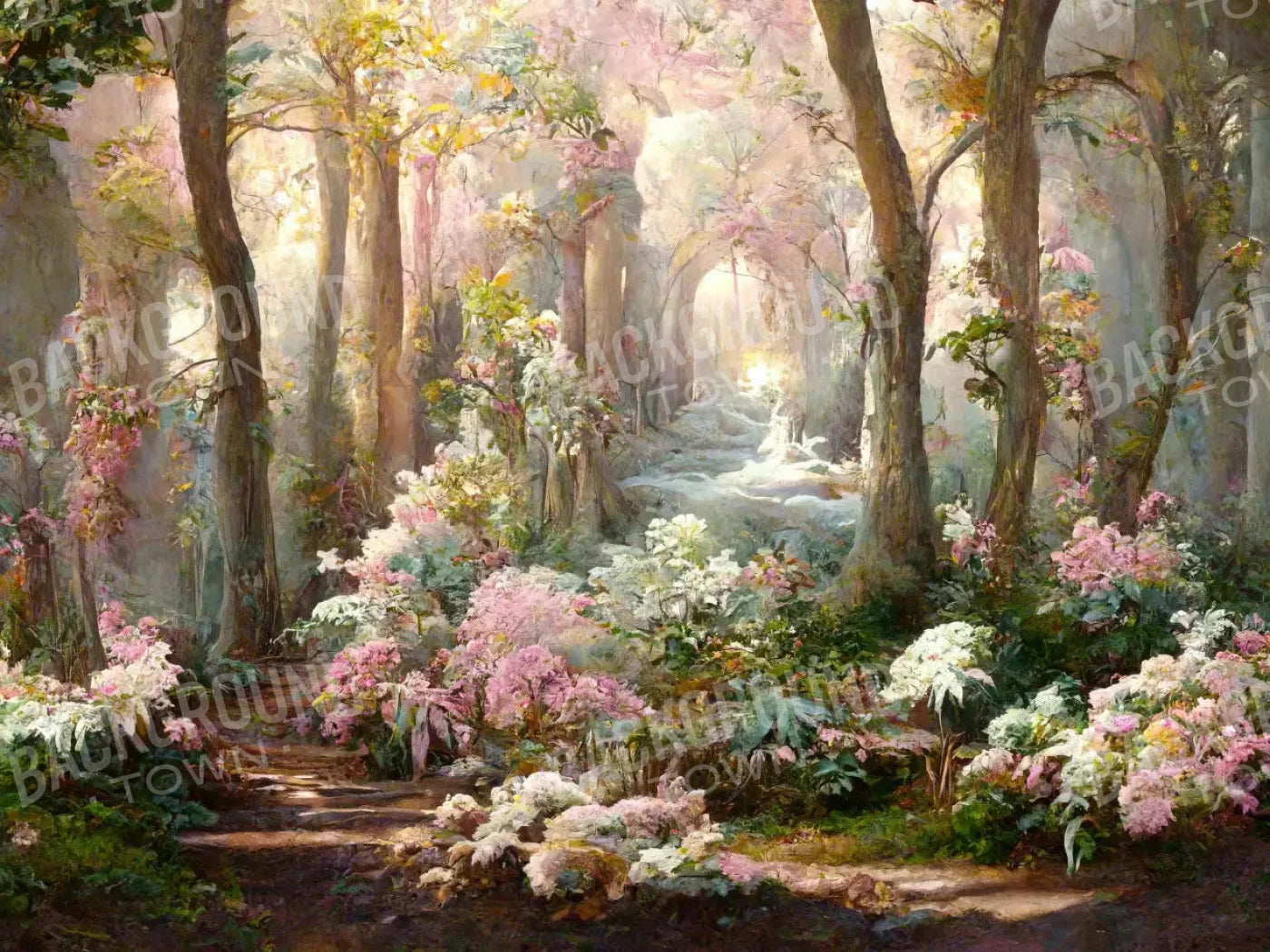 Pastel Forest 68X5 Fleece ( 80 X 60 Inch ) Backdrop