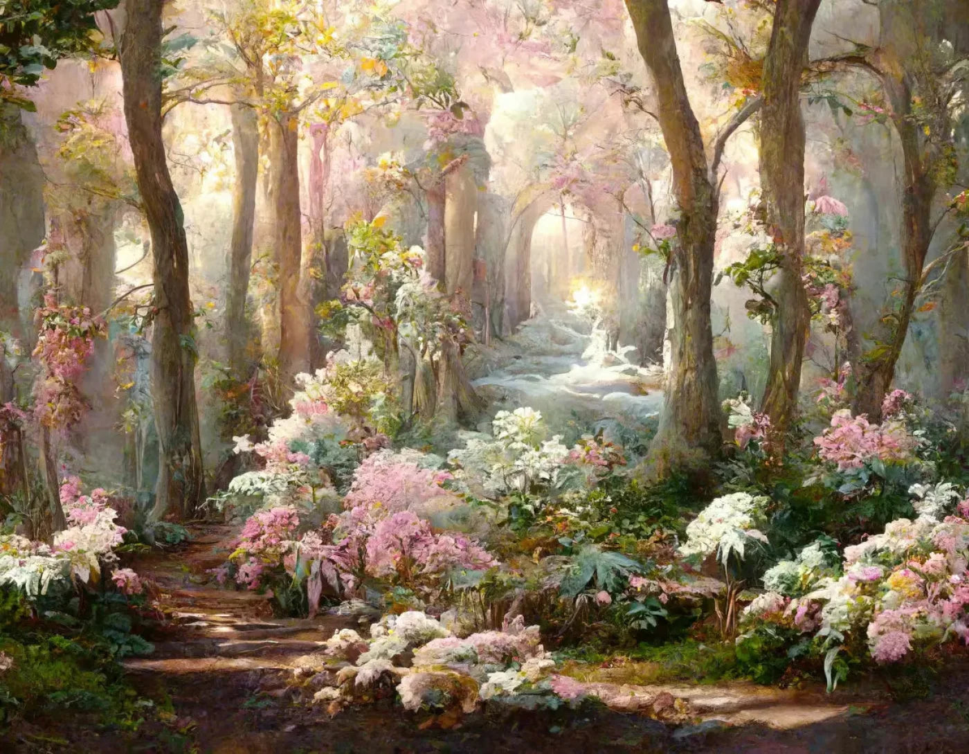 Pastel Forest 8X6 Fleece ( 96 X 72 Inch ) Backdrop