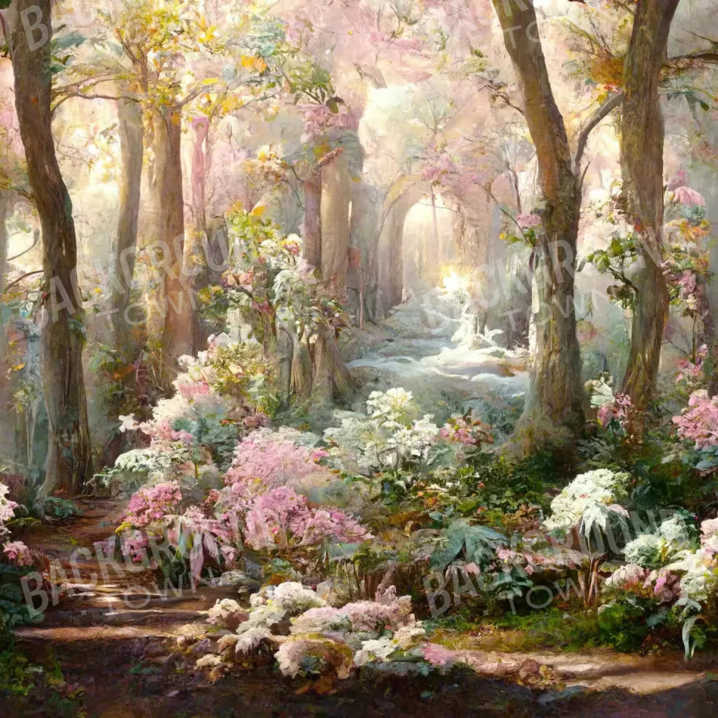 Pastel Forest 8X8 Fleece ( 96 X Inch ) Backdrop