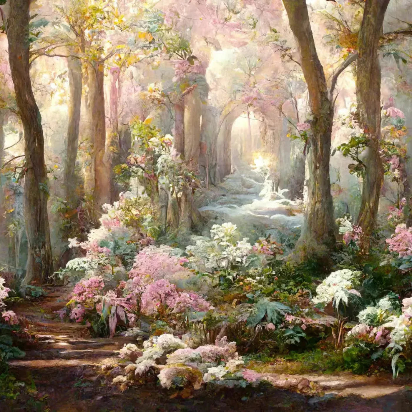 Pastel Forest 8X8 Fleece ( 96 X Inch ) Backdrop