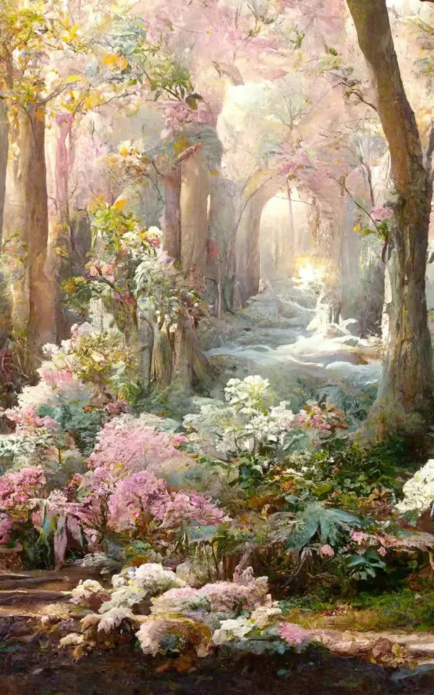 Pastel Forest 9X14 Ultracloth ( 108 X 168 Inch ) Backdrop