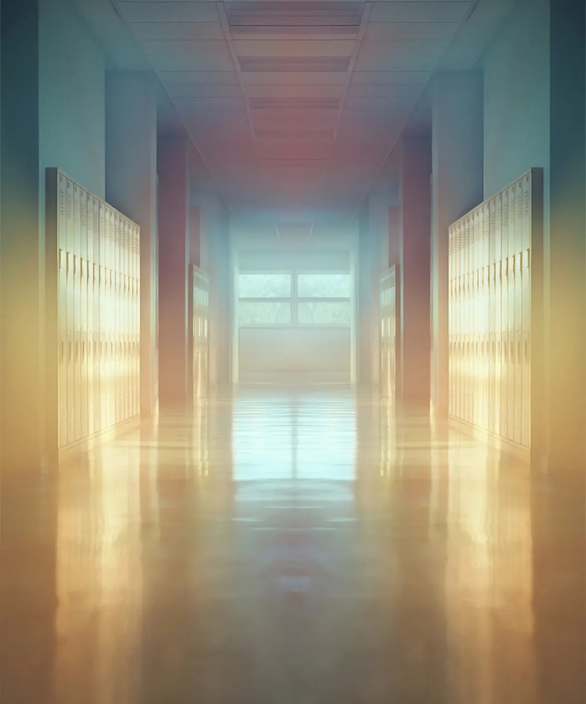 Pastel School Hallway 10’x12’ UltraCloth (120 x 144 inch) Backdrop
