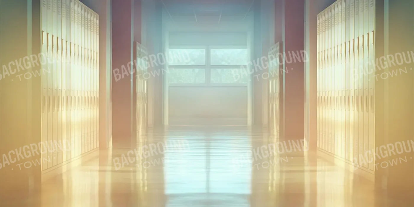 Pastel School Hallway 16’x8’ UltraCloth (192 x 96 inch) Backdrop