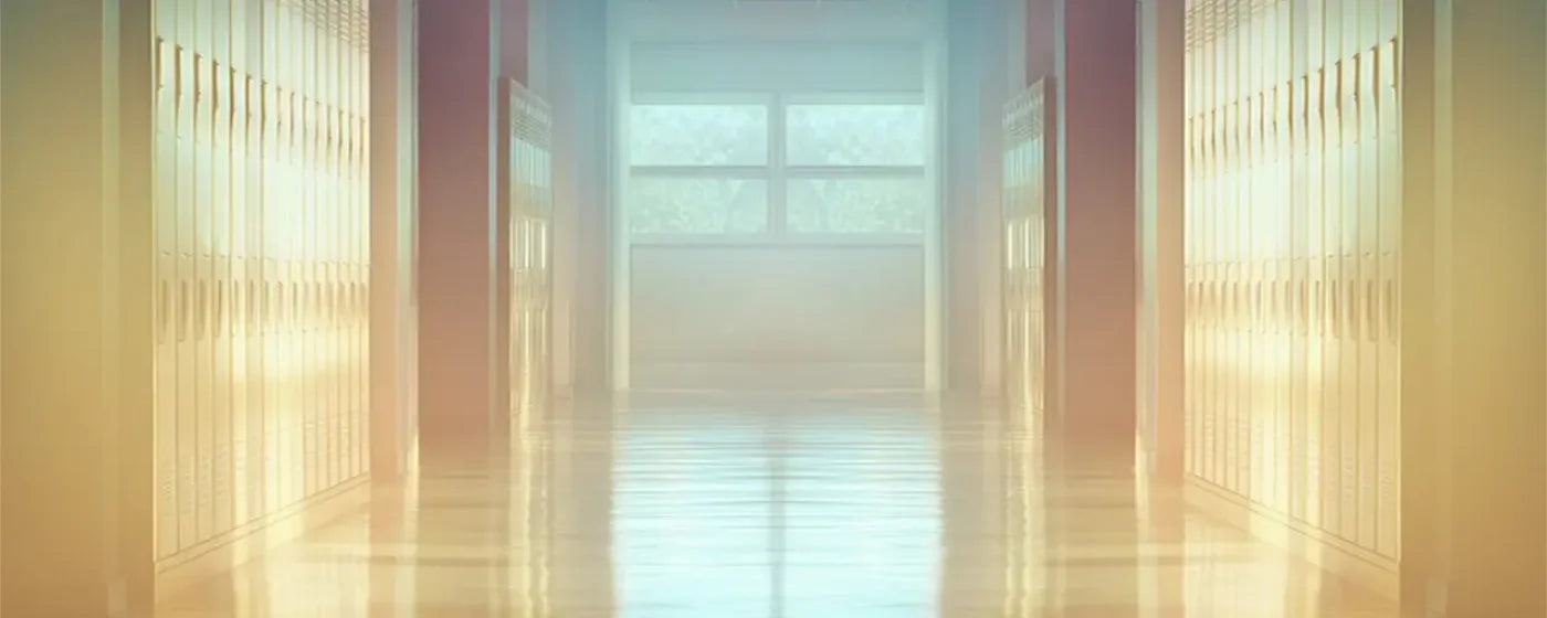 Pastel School Hallway 20’x8’ UltraCloth (240 x 96 inch) Backdrop