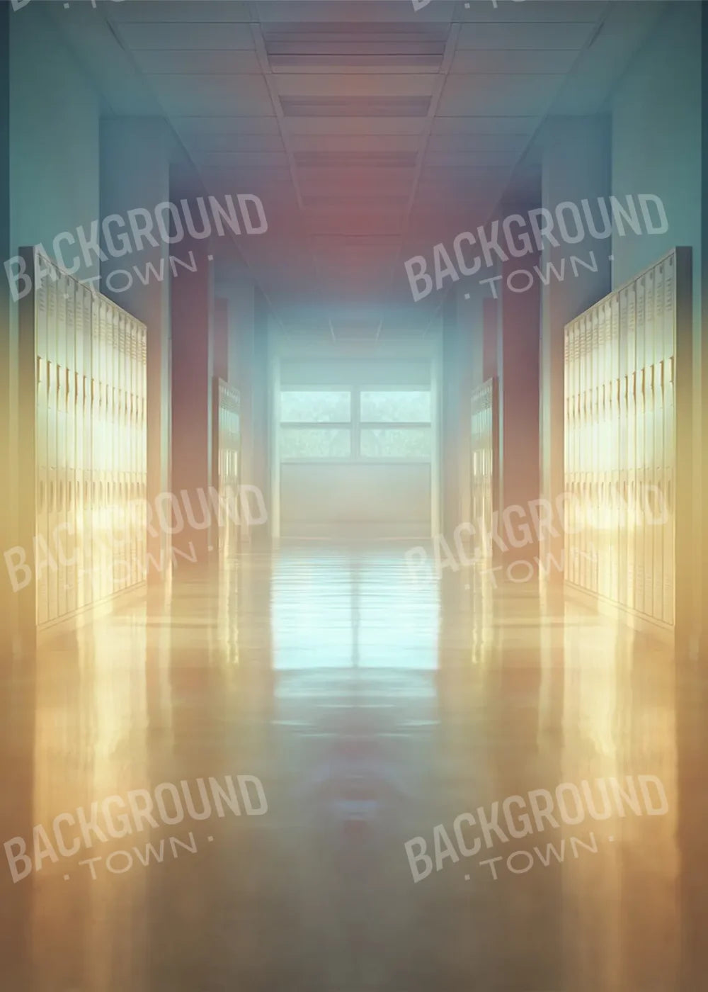 Pastel School Hallway 5’x7’ UltraCloth (60 x 84 inch) Backdrop