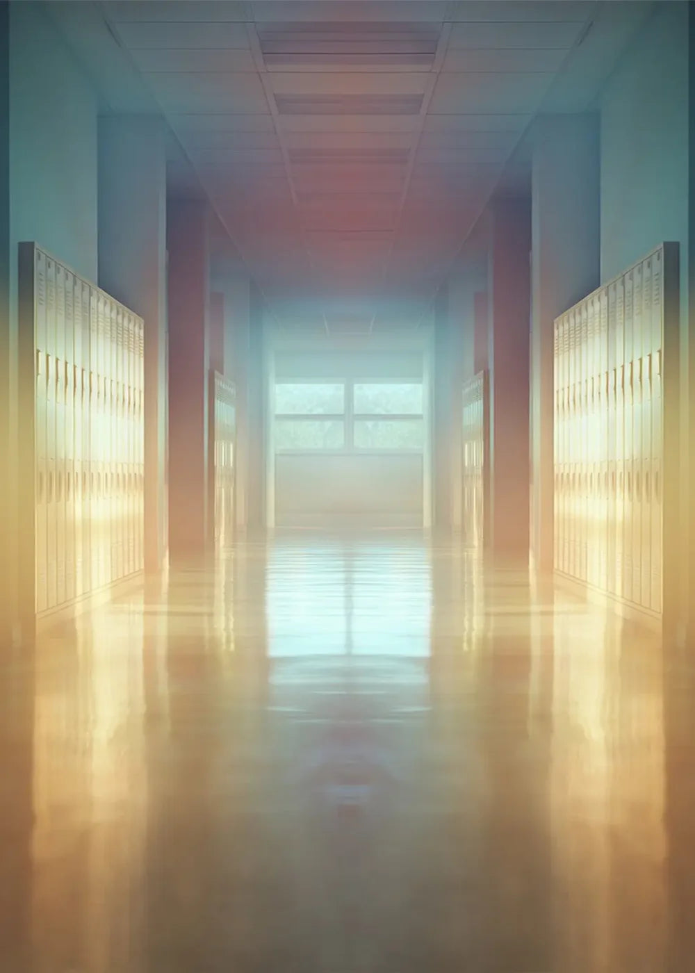 Pastel School Hallway 5’x7’ UltraCloth (60 x 84 inch) Backdrop