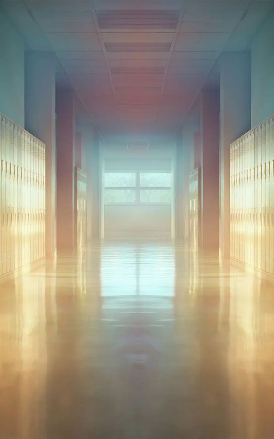 Pastel School Hallway 5’x8’ UltraCloth (60 x 96 inch) Backdrop