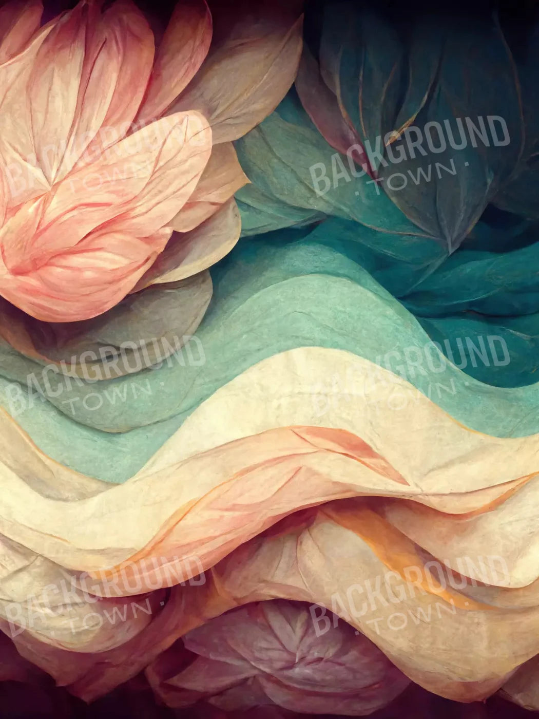 Pastel Waves 5X68 Fleece ( 60 X 80 Inch ) Backdrop