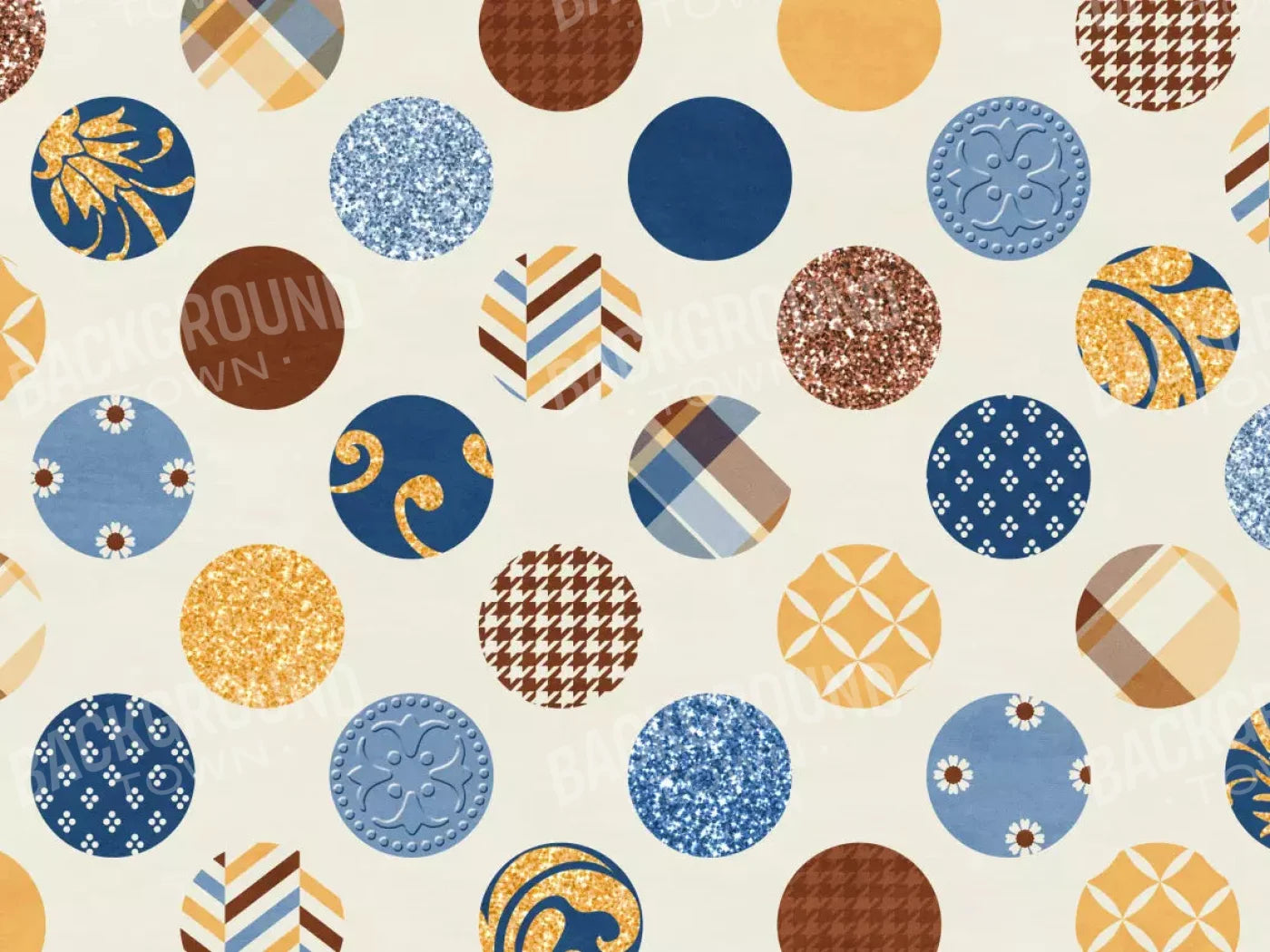 Patchwork Polka 10X8 Fleece ( 120 X 96 Inch ) Backdrop