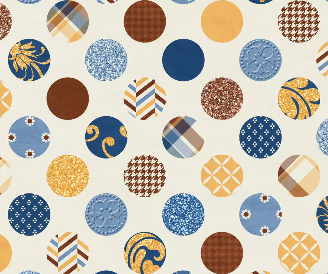 Patchwork Polka 5X42 Fleece ( 60 X 50 Inch ) Backdrop