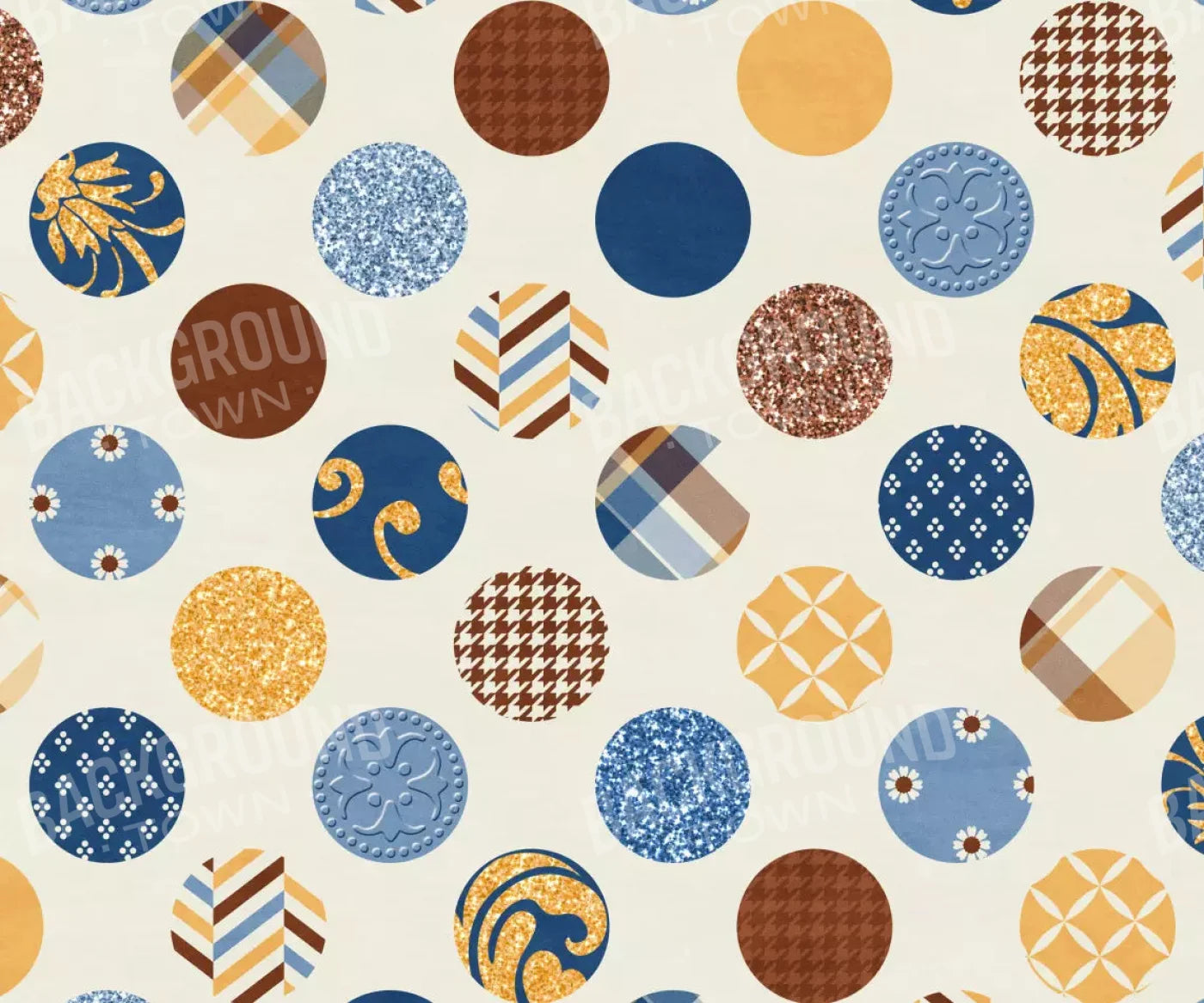 Patchwork Polka 5X42 Fleece ( 60 X 50 Inch ) Backdrop