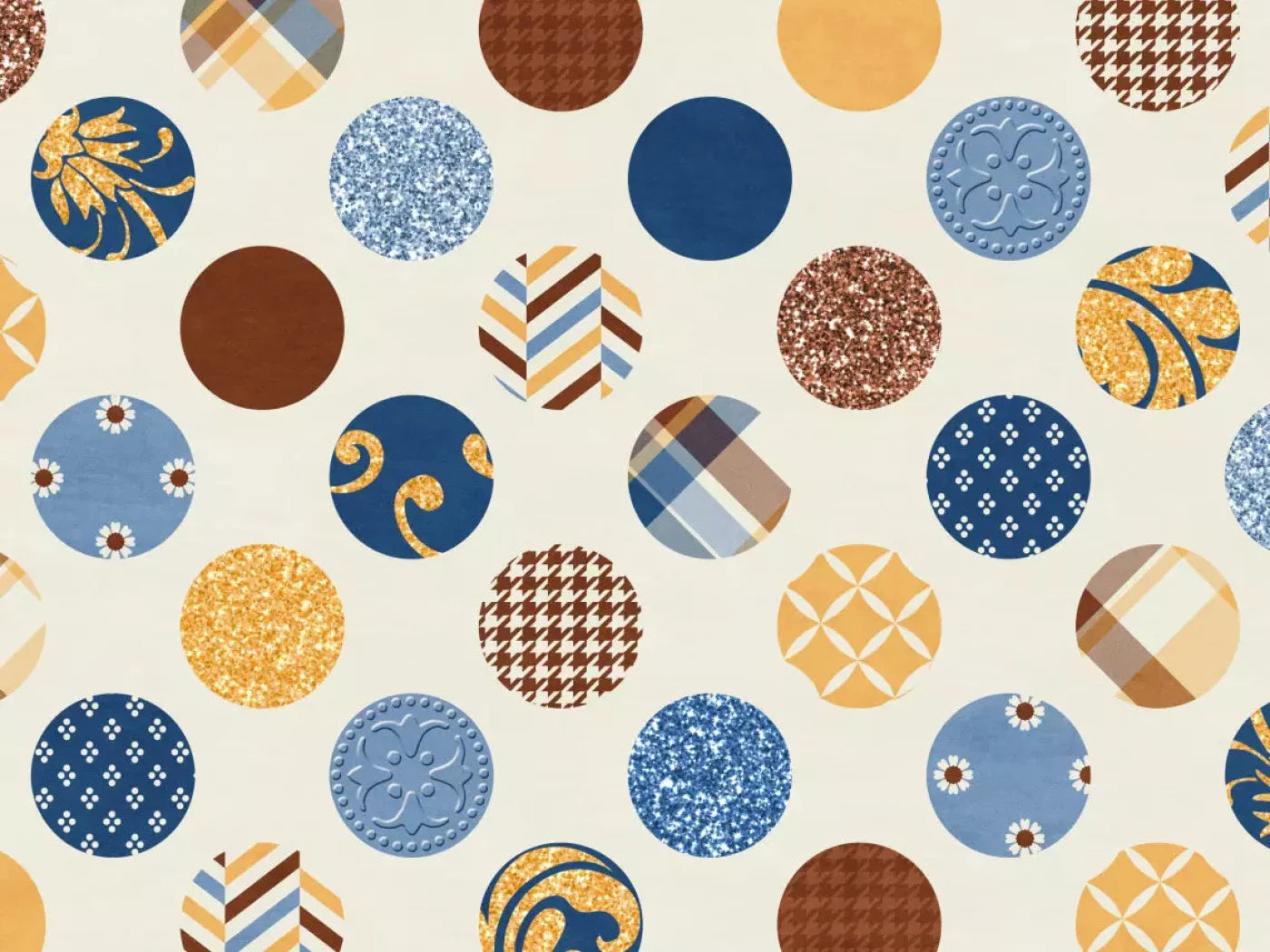 Patchwork Polka 7X5 Ultracloth ( 84 X 60 Inch ) Backdrop