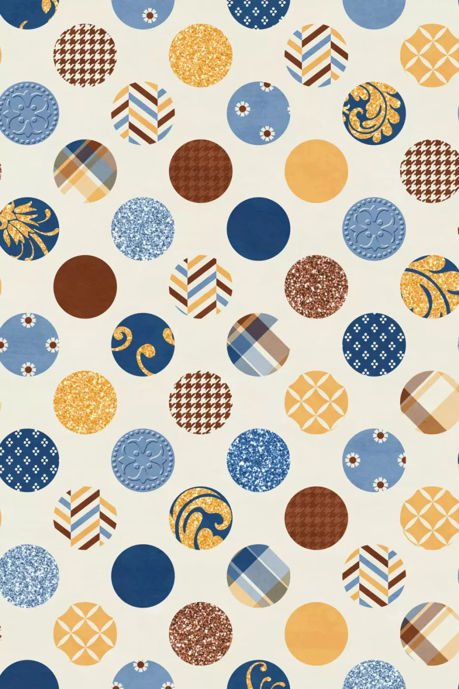 Patchwork Polka 4X5 Rubbermat Floor ( 48 X 60 Inch ) Backdrop