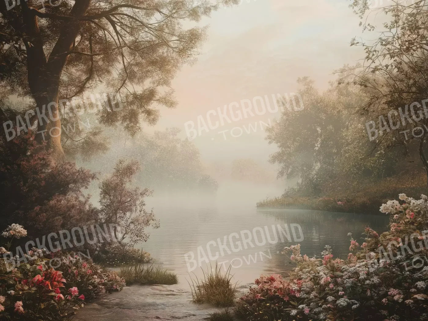 Peaceful Lake 6’8X5’ Fleece (80 X 60 Inch) Backdrop