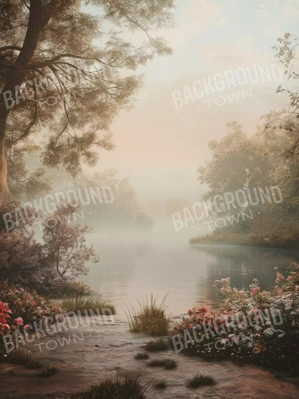 Peaceful Lake 6’X8’ Fleece (72 X 96 Inch) Backdrop