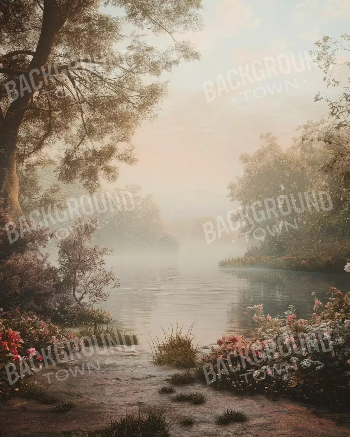 Peaceful Lake 8’X10’ Fleece (96 X 120 Inch) Backdrop