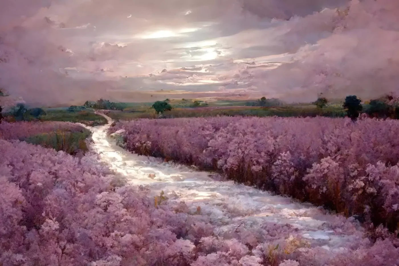 Peaceful Lilac Fields 12’X8’ Ultracloth (144 X 96 Inch) Backdrop