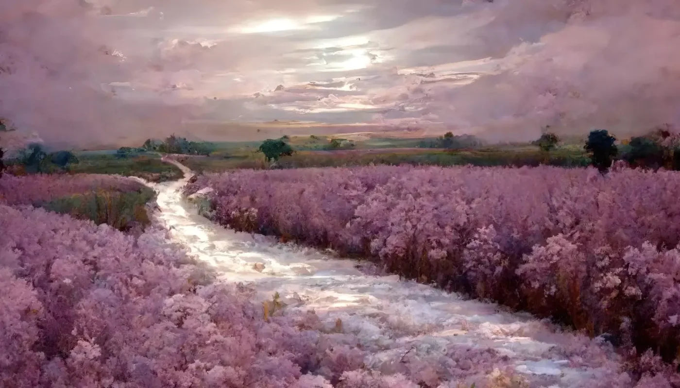 Peaceful Lilac Fields 14’X8’ Ultracloth (168 X 96 Inch) Backdrop