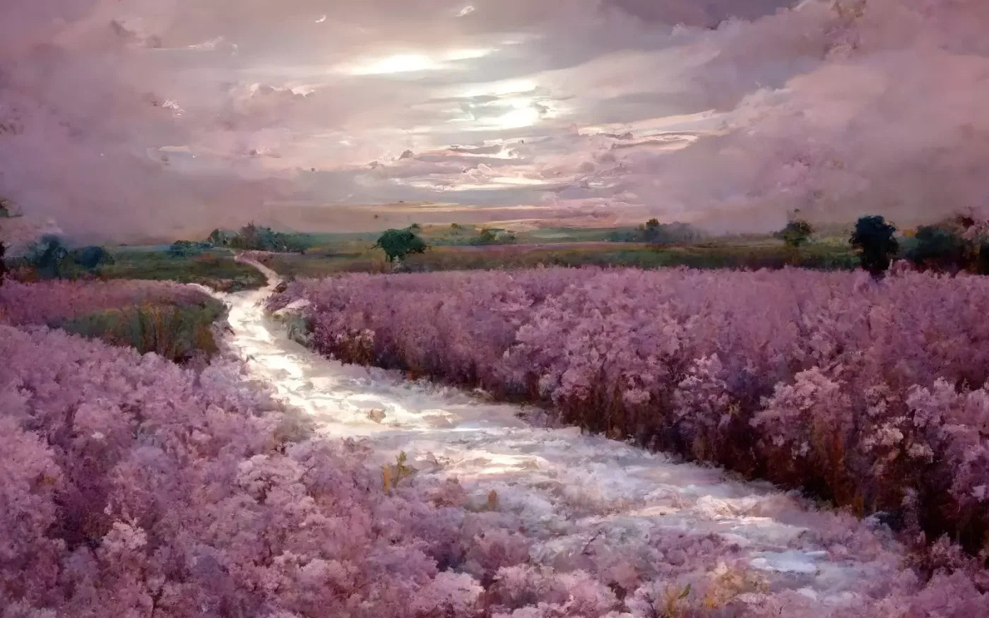 Peaceful Lilac Fields 16’X10’ Ultracloth (192 X 120 Inch) Backdrop