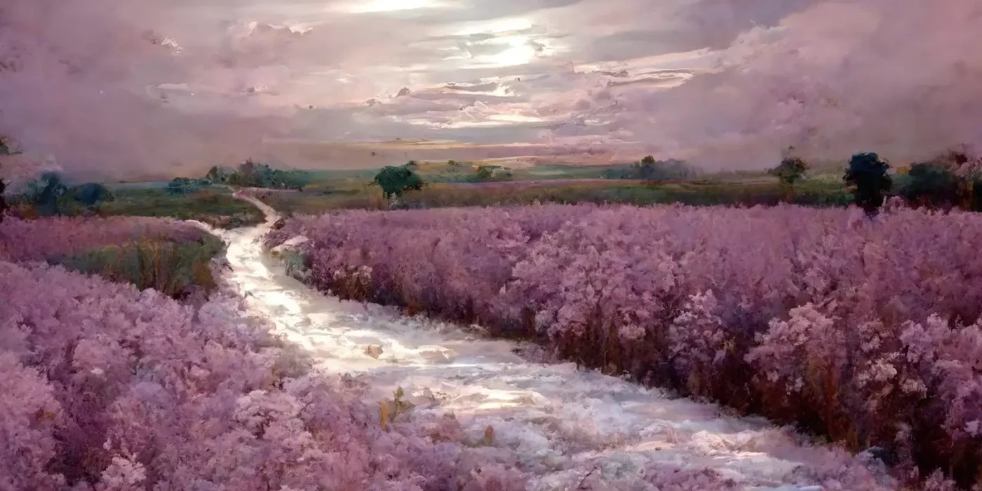 Peaceful Lilac Fields 16’X8’ Ultracloth (192 X 96 Inch) Backdrop