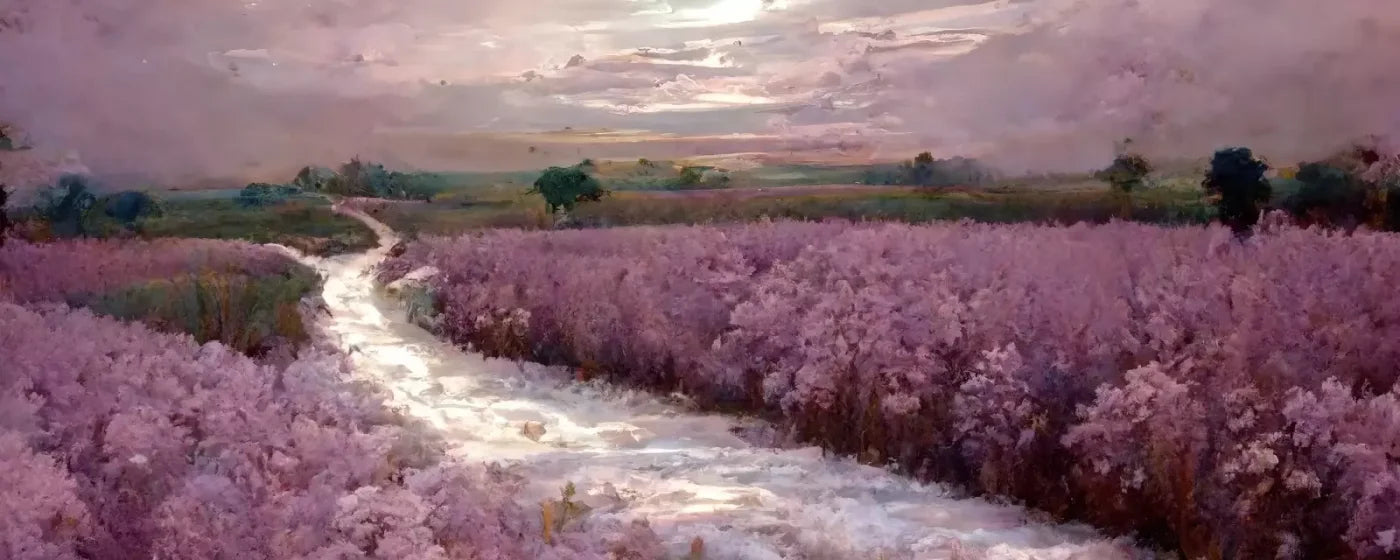 Peaceful Lilac Fields 20’X8’ Ultracloth (240 X 96 Inch) Backdrop
